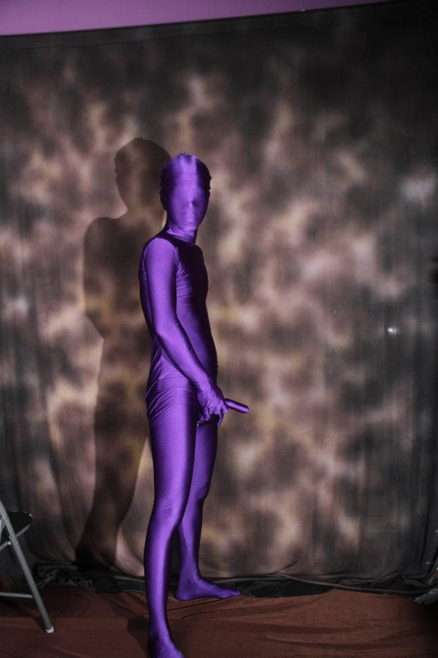 Puple Full Body Lycra Zentai With Penis